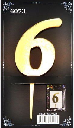 JİLETİN PLEKSİ RAKAM PASTA ÜSTÜ 6 GOLD