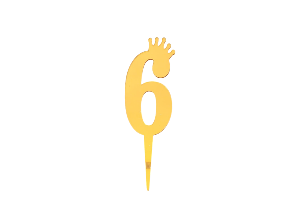 JİLETİN PLEKSİ RAKAM PASTA ÜSTÜ 6 GOLD