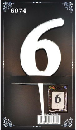 JİLETİN PLEKSİ RAKAM PASTA ÜSTÜ 6 GÜMÜŞ