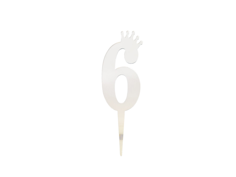 JİLETİN PLEKSİ RAKAM PASTA ÜSTÜ 6 GÜMÜŞ
