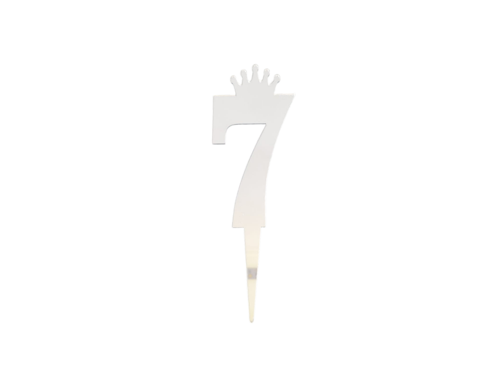 JİLETİN PLEKSİ RAKAM PASTA ÜSTÜ 7 GÜMÜŞ