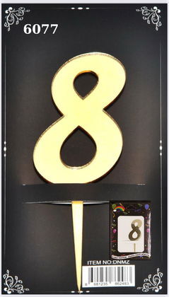 JİLETİN PLEKSİ RAKAM PASTA ÜSTÜ 8 GOLD