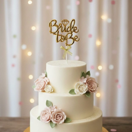 İTHAL ÇUBUKLU PASTA YAZISI BRİDE  GOLD 12 Lİ
