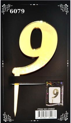 JİLETİN PLEKSİ RAKAM PASTA ÜSTÜ 9 GOLD