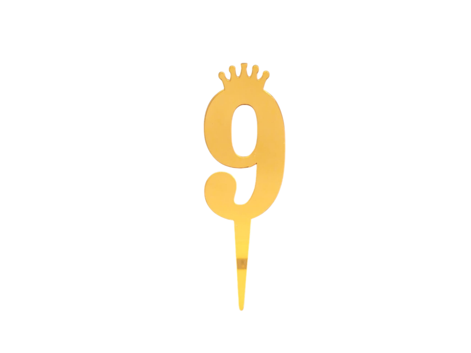 JİLETİN PLEKSİ RAKAM PASTA ÜSTÜ 9 GOLD