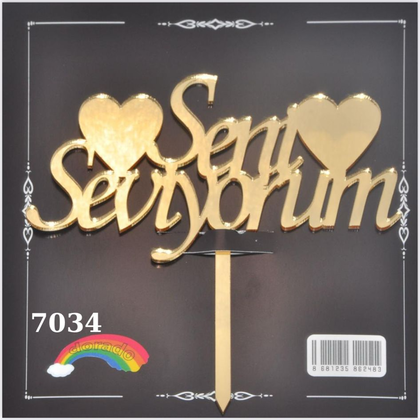 JİLETİN SENİ SEVİYORUM GOLD PASTA ÜSTÜ