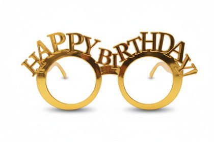 İTHAL GÖZLÜK İNCE HAPPY BİRTHDAY GOLD 12 Lİ