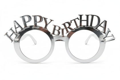 İTHAL GÖZLÜK İNCE HAPPY BİRTHDAY GÜMÜŞ 12 Lİ