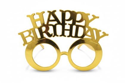 İTHAL GÖZLÜK KALIN HAPPY BİRTHDAY GOLD 12 Lİ