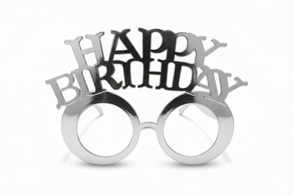 İTHAL GÖZLÜK KALIN HAPPY BİRTHDAY GÜMÜŞ 12 Lİ