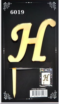JİLETİN PLEKSİ HARF PASTA ÜSTÜ H GOLD