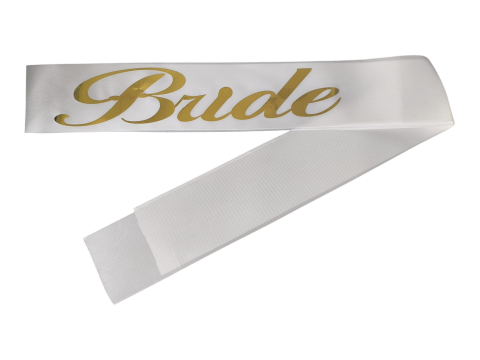 KUMAŞ KUŞAK BEYAZ BRİDE GOLD