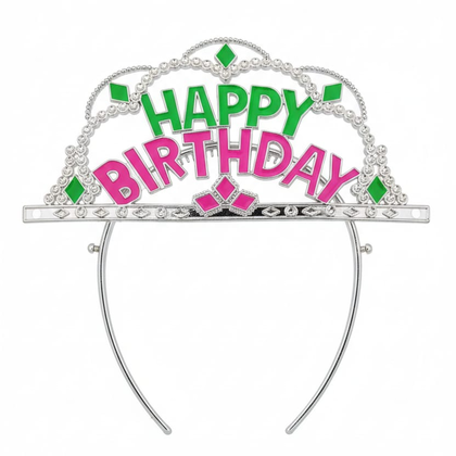 İTHAL PLASTİK TAÇ HAPPY BİRTHDAY YEŞİL / PEMBE