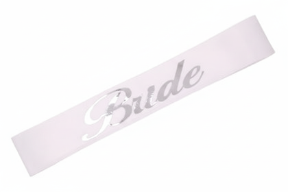 KUMAŞ KUŞAK BRİDE BEYAZA GÜMÜŞ