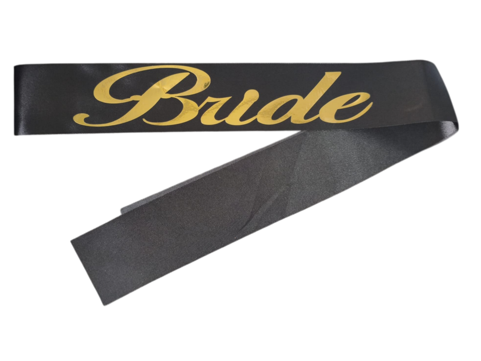 KUMAŞ KUŞAK BRİDE SİYAH GOLD