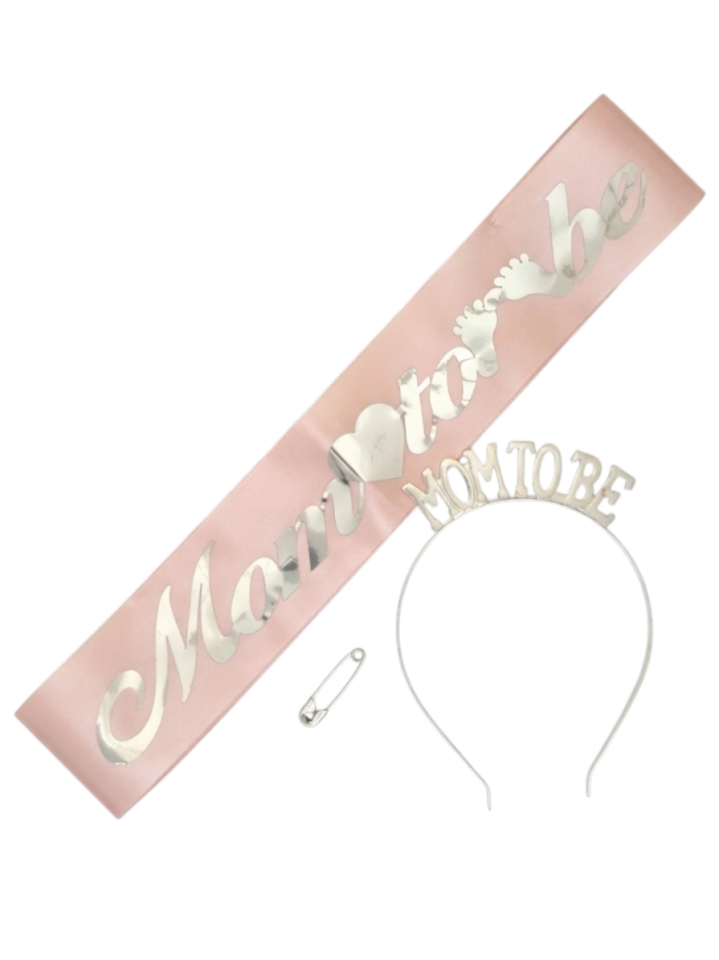 METAL TAÇ KUŞAK SET MOM TOBE PEMBE GÜMÜŞ