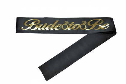 KUMAŞ KUŞAK BRİDE TOBE SİYAHA GOLD