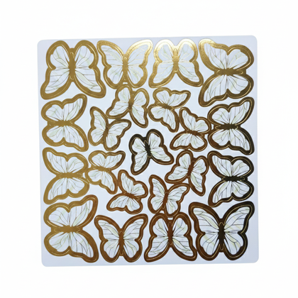 STİCER PASTA ÜSTÜ KELEBEK  6AD BEYAZ