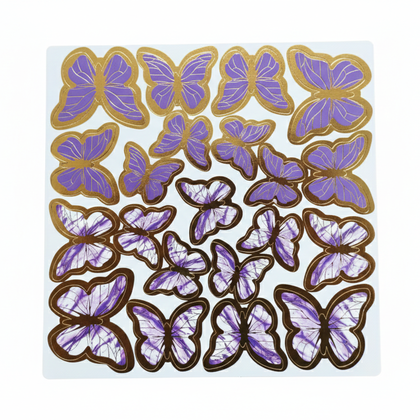 STİCER PASTA ÜSTÜ KELEBEK  6AD LİLA