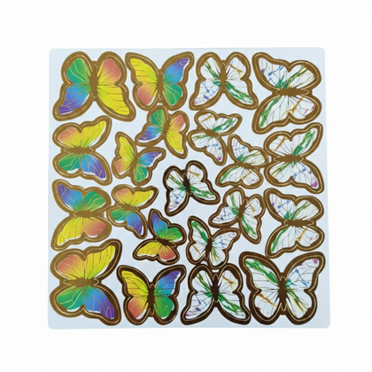 STİCER PASTA ÜSTÜ KELEBEK  6AD RENKLİ