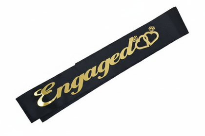 KUMAŞ KUŞAK ENGAGED SİYAHA GOLD