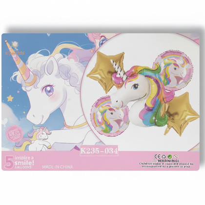 UNİCORN  5 Lİ SET FOLYO BALON