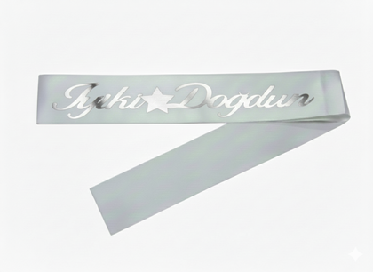 KUMAŞ KUŞAK İYİKİ DOĞDUN BEYAZ GÜMÜŞ