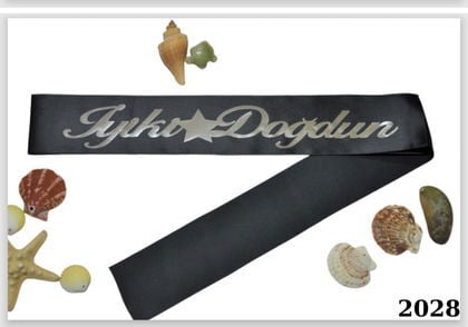 KUMAŞ KUŞAK İYİKİ DOĞDUN SİYAH  GÜMÜŞ