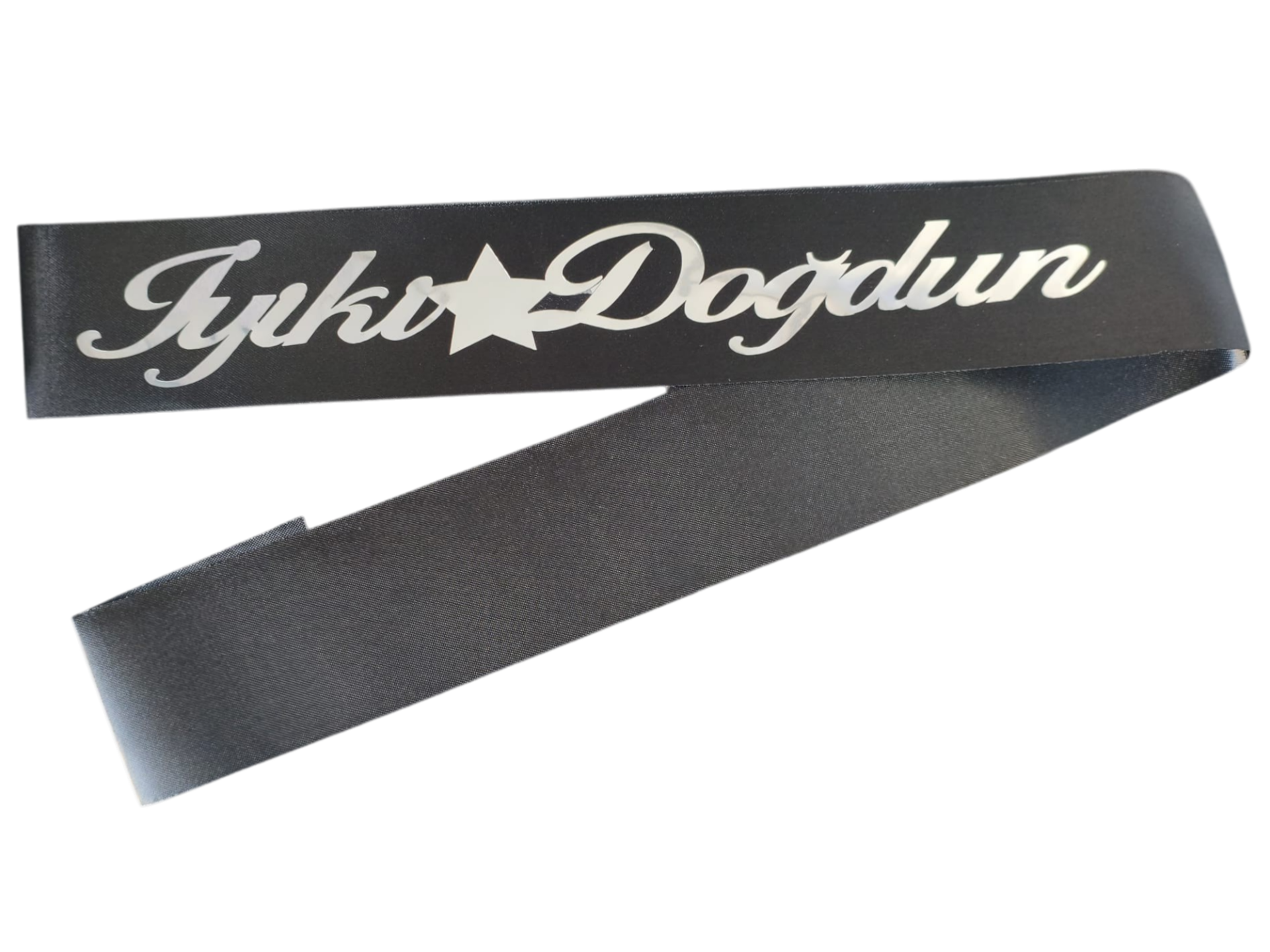 KUMAŞ KUŞAK İYİKİ DOĞDUN SİYAH  GÜMÜŞ