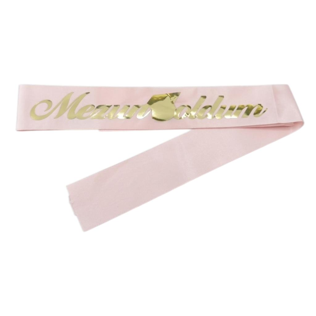 KUMAŞ KUŞAK MEZUN OLDUM PEMBE GOLD