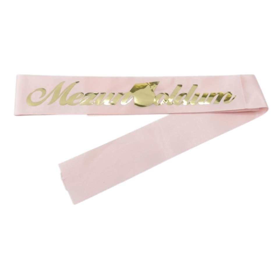 KUMAŞ KUŞAK MEZUN OLDUM PEMBE GOLD