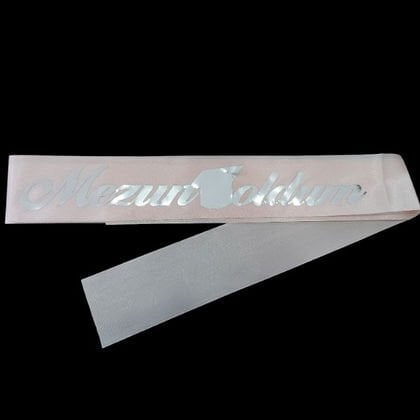 KUMAŞ KUŞAK MEZUN OLDUM PEMBE GÜMÜŞ