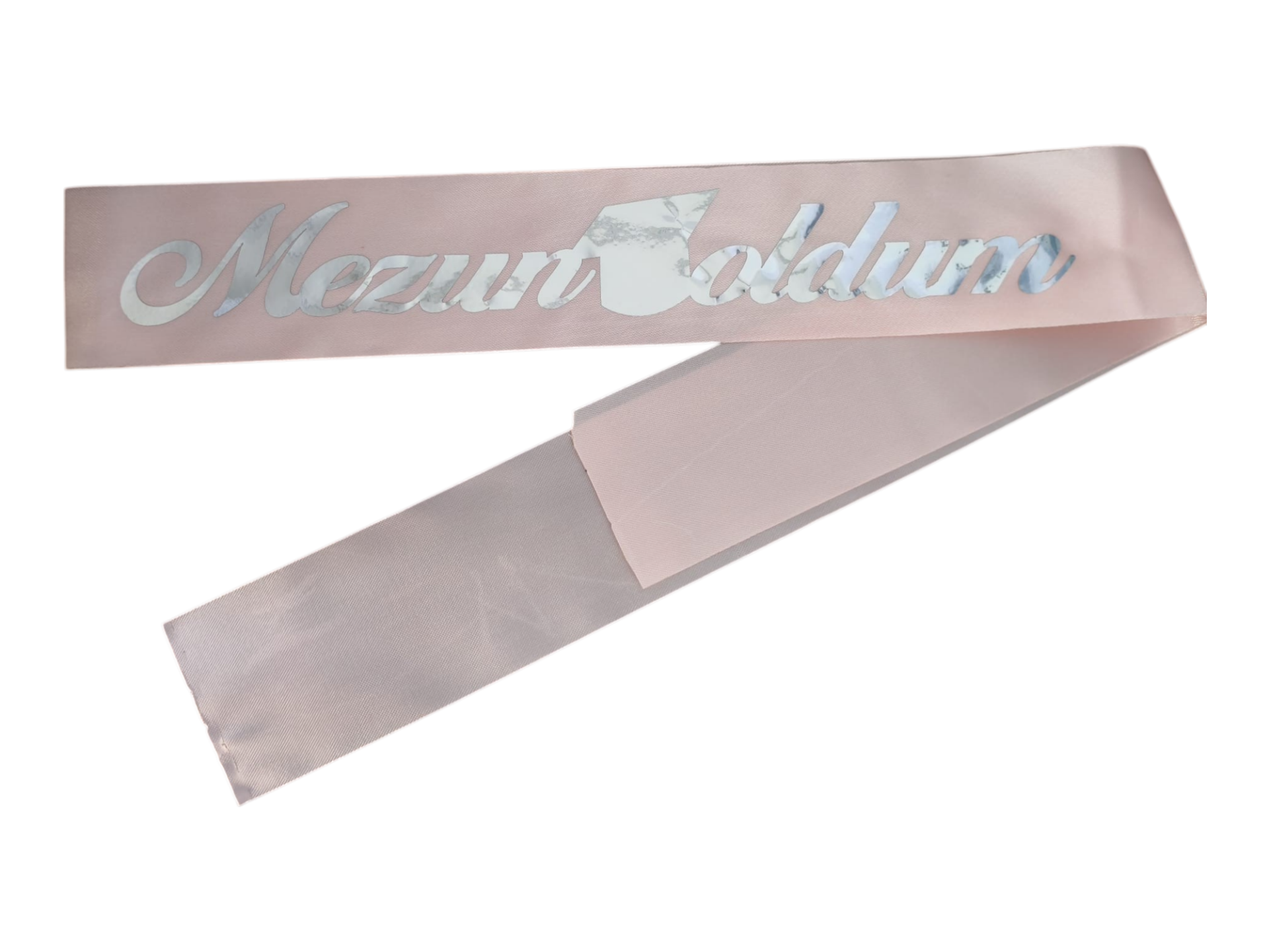 KUMAŞ KUŞAK MEZUN OLDUM PEMBE GÜMÜŞ