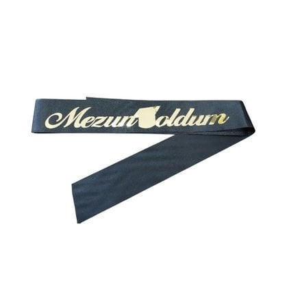 KUMAŞ KUŞAK MEZUN OLDUM SİYAH GOLD