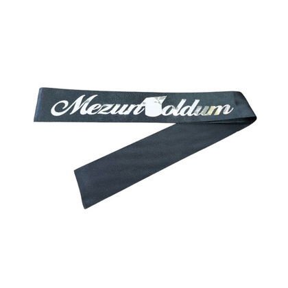 KUMAŞ KUŞAK MEZUN OLDUM SİYAH GÜMÜŞ