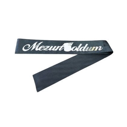 KUMAŞ KUŞAK MEZUN OLDUM SİYAH GÜMÜŞ