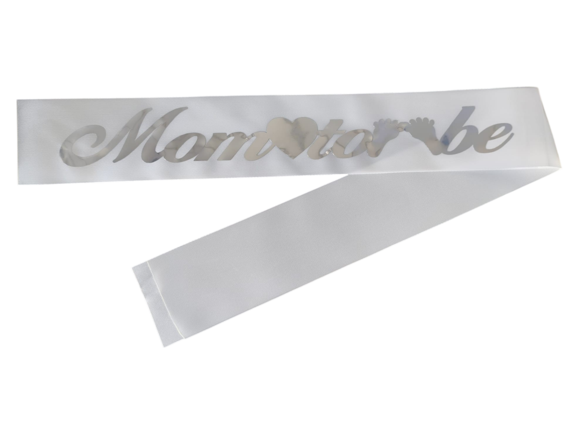 KUMAŞ KUŞAK MOM TOBE BEYAZ GÜMÜŞ