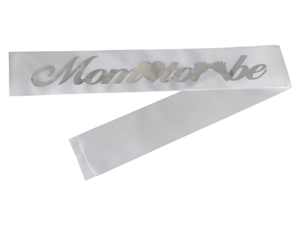 KUMAŞ KUŞAK MOM TOBE BEYAZ GÜMÜŞ