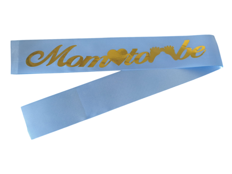 KUMAŞ KUŞAK MOM TOBE MAVİ  GOLD