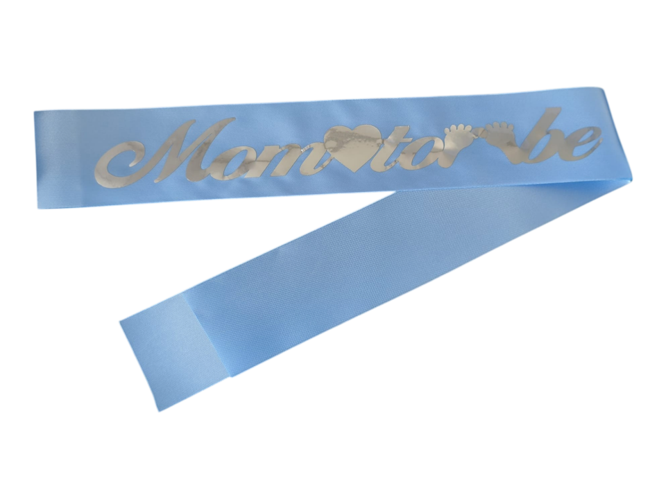 KUMAŞ KUŞAK MOM TOBE MAVİ  GÜMÜŞ