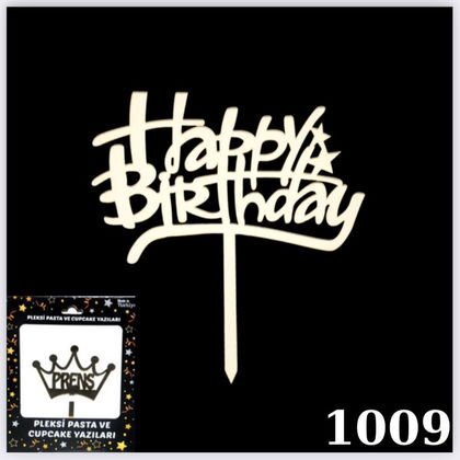 KUTULU PASTA YAZISI CİZGİ HAPPY GOLD