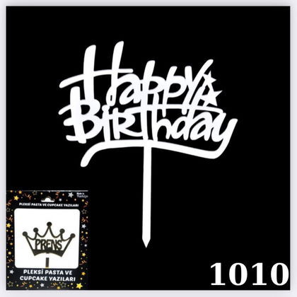 KUTULU PASTA YAZISI CİZGİ HAPPY GÜMÜŞ