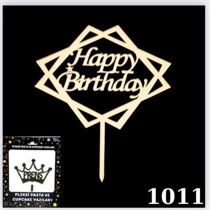 KUTULU PASTA YAZISI KARE HAPPY GOLD