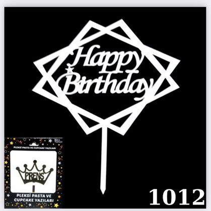 KUTULU PASTA YAZISI KARE HAPPY GÜMÜŞ