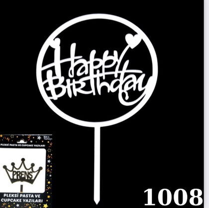 KUTULU PASTA YAZISI YUVARLAK HAPPY GÜMÜŞ