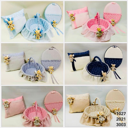 LİNEN AYICIKLI  SEPET