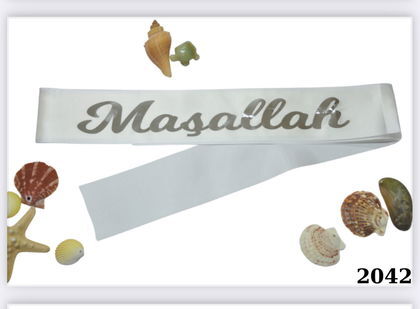MAŞALLAH KUMAŞ  KUŞAK BEYAZ GÜMÜŞ