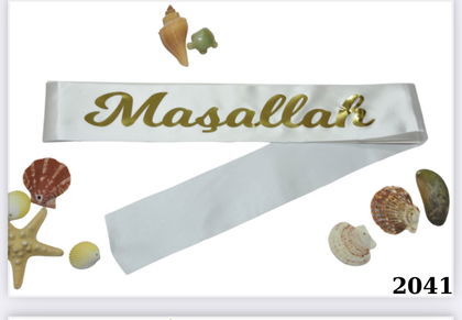MAŞALLAH KUMAŞ KUŞAK BEYAZ GOLD