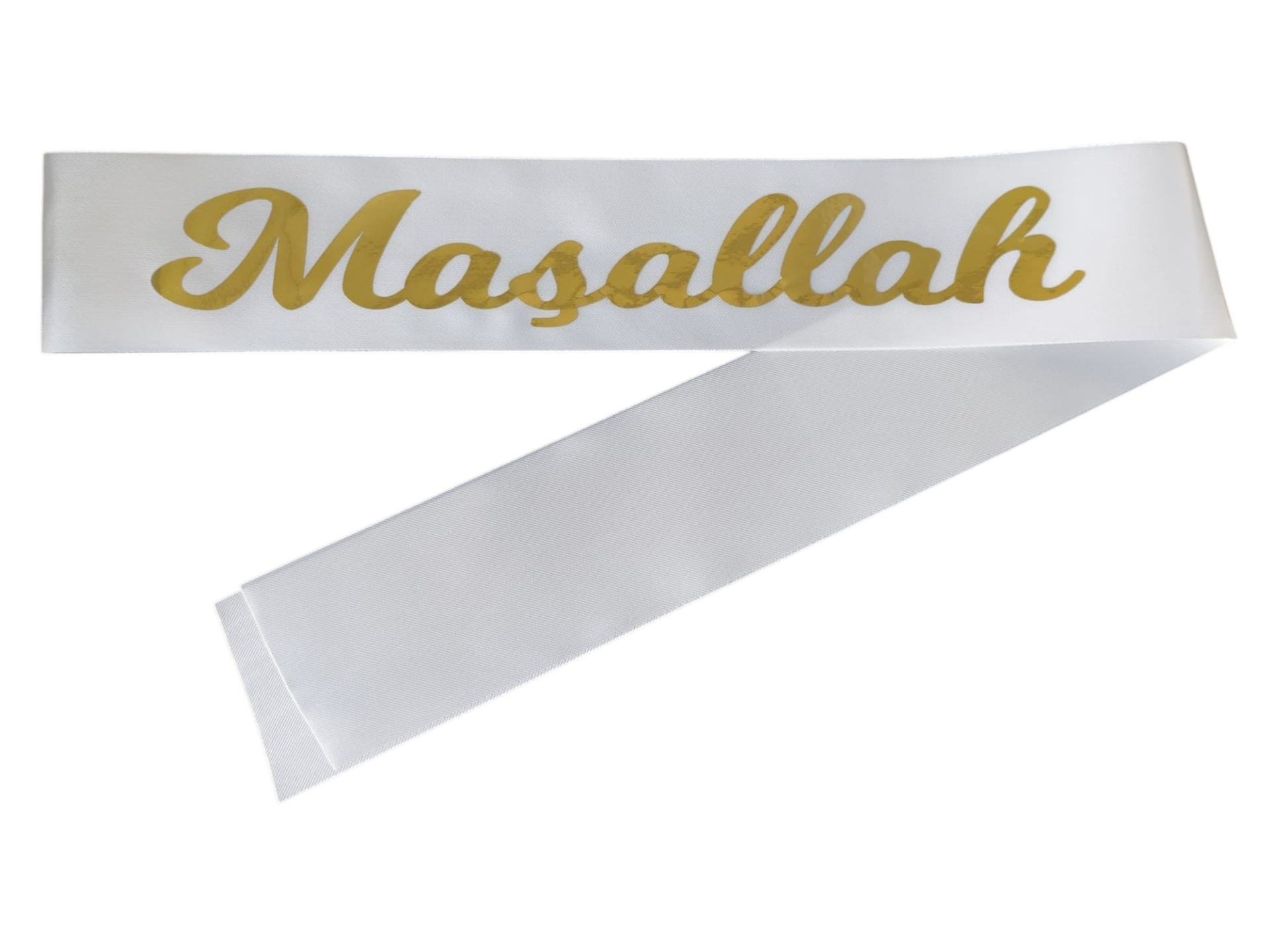 MAŞALLAH KUMAŞ KUŞAK BEYAZ GOLD