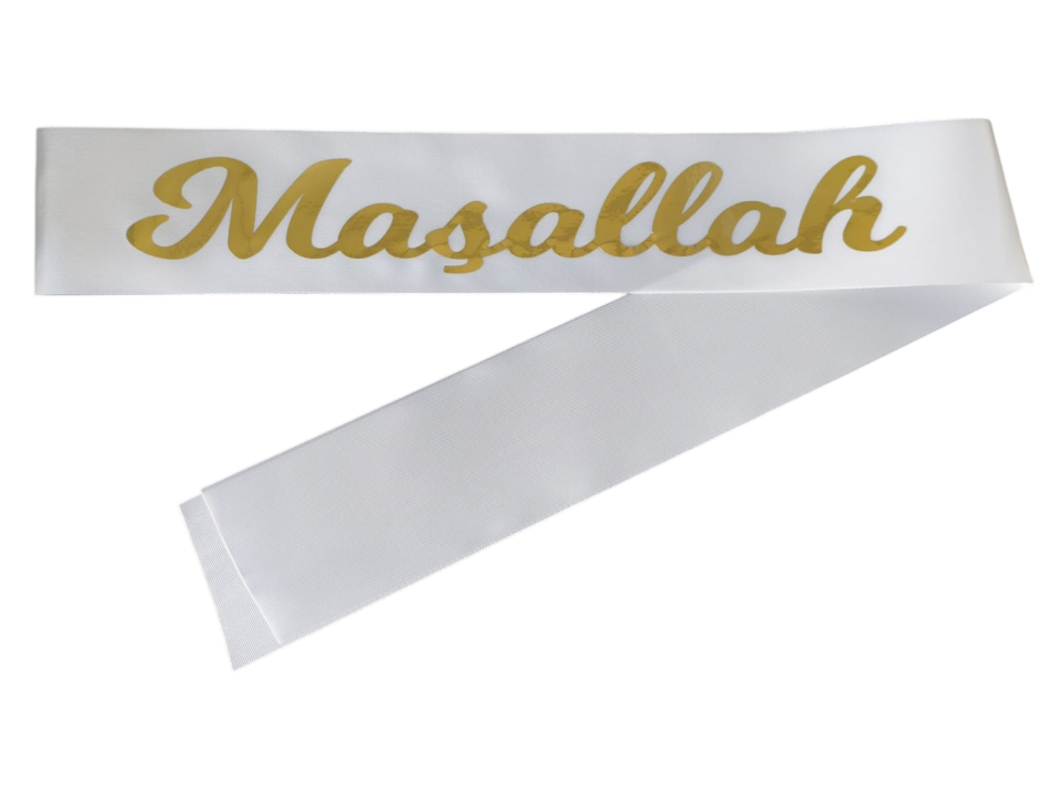 MAŞALLAH KUMAŞ KUŞAK BEYAZ GOLD